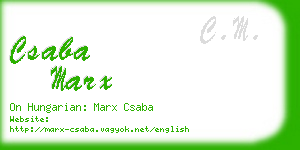 csaba marx business card